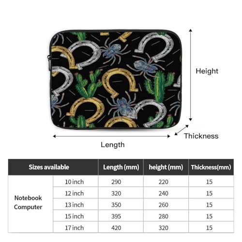 Laptop Sleeve Case 10 inch, Western Horseshoe Shockproof Protective Notebook Laptop Cover, Portable Briefcase Computer Bag for MacBook, ASUS, Dell, HP, Lenovo, Acer - size: 10 inch