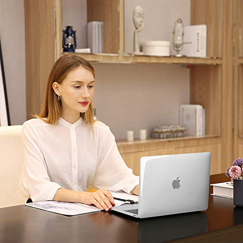 MOSISO Compatible with MacBook Air 13 inch Case M1 2021 2020 2019 2018 | A2337 A2179 A1932, Protective Hard Shell&Keyboard Cover&Screen Film&Pouch for MacBook Air 13.3 inch Case, Transparent - color: Transparent