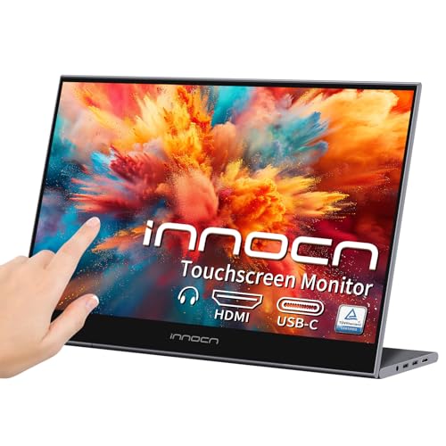 INNOCN 15.6 inch Portable Monitor Touchscreen | 1080P | HDMI, USB C HDMI | for MacBook, Windows, Tablets, Android, Chrome, PS4, Switch, Mini PC | 400Nits | 100% sRGB - style: with Foldable Stand