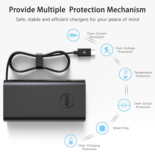 BAJ 90W USB C Laptop Charger Compatible with Dell XPS/Latitude/Precision | for Dell XPS 13 15 9360 9365 Latitude 3400 3500 5400 7420 7300 Precision 3540 Chromebook 3100 Power Cord