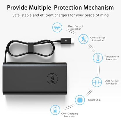 BAJ 90W USB C Laptop Charger Compatible with Dell XPS/Latitude/Precision | for Dell XPS 13 15 9360 9365 Latitude 3400 3500 5400 7420 7300 Precision 3540 Chromebook 3100 Power Cord