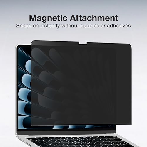 AMAZINGthing for MacBook Air 13" [RADIX MagPrivacy] M5/M4/M3/M2, Magnetic Screen Protector, ±30° Privacy Viewing, Removable Privacy Film, 9H Hardness, 200μm Thin Profile, Reusable with Folder - size: Macbook Air M5 13 inch M5/M4/M3/M2