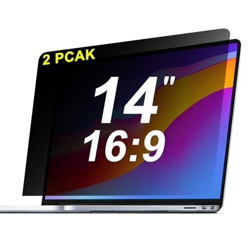 【2 Pack】 14 Inch Laptop Privacy Screen Protector, 16:9 Aspect Removable Anti-Glare Blue Light Filter Protector - Scratch Resistant Data Privacy Screen Protecto - size: 14 Inch Laptop Privacy Screen
