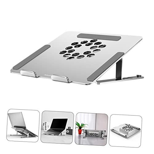 RGB Colorful Under LED Cooler Aluminum Adjustable Rack Pad Support Fan Laptop Notebook Alloy Inch Height for Cooling Gaming