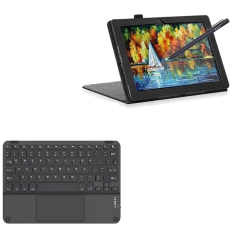 BoxWave Keyboard Compatible with Frunsi Rubens T8 (8 in) - SlimKeys Bluetooth Keyboard with Trackpad, Portable Slim TouchPad - Jet Black