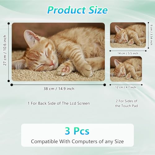 Laptop Skin Sticker Decal 12"-15.6" Universal Laptop/Notebook/Netbook Vinyl - Waterproof Scratch Resistant,Fits HP Dell Lenovo MacBook,2 Free Wrist Pads,Easy Apply & Remove,Cute Orange Cat - color: Cute Orange Cat