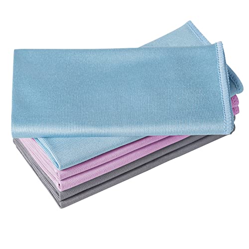 Puomue 6 Pack Microfiber Glass Cleaning Cloth, 16 Inch X 16 Inch, Lint Free Quickly Clean Window, Glasses, Windshields, Mirrors, and Stainless Steel, Multicolor - color: Multicolor