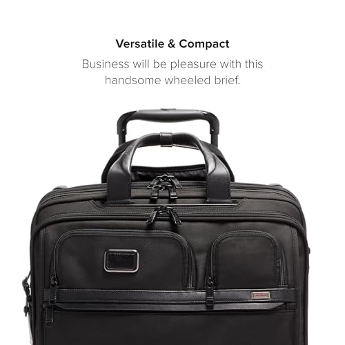 TUMI - Alpha Deluxe Expandable 4-Wheeled Laptop Briefcase - 15 Inch Computer Bag for Men and Women - color: Midnight Black