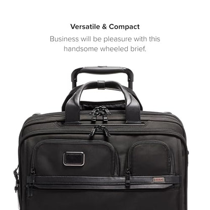 TUMI - Alpha Deluxe Expandable 4-Wheeled Laptop Briefcase - 15 Inch Computer Bag for Men and Women - color: Midnight Black