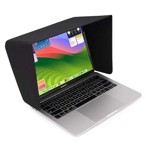 Laptop Sun Shade for Working Outside, Light Weight Display Screen Privacy Hood & Glare Shield, Foldable Shield Cover (Black, L) - color: Black, size: L (Most 15-16" laptop)