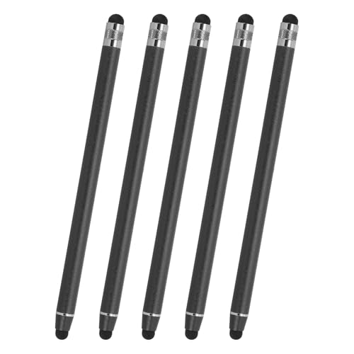 PATIKIL 5 Pcs Stylus Pens for Touch Screens, 2 in 1 High Sensitivity Universal Pen Capacitive Stylus for Phone Tablets Laptop Touch Screen Device, Black - color: Black