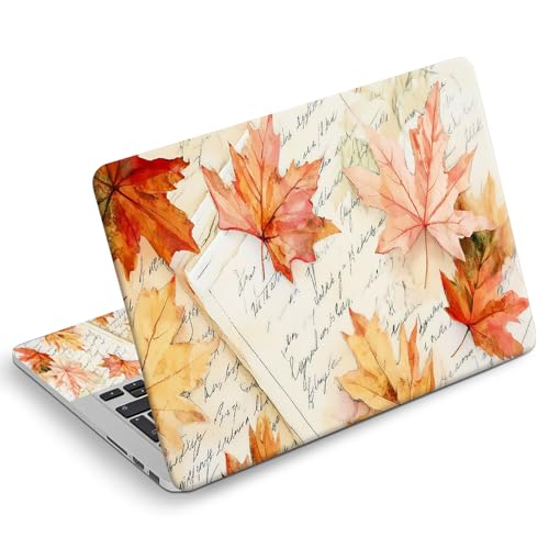 Universal Laptop Skin Sticker Decal, Compatible with MacBook HP Dell Lenovo 12"-15.6", Reusable Vinyl Notebook Cover 3PCS Set, High-Recognition Film-Autumn Maple Leaf - color: Autumn Maple Leaf