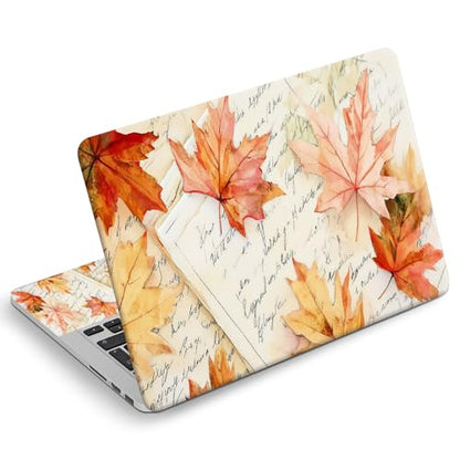 Universal Laptop Skin Sticker Decal, Compatible with MacBook HP Dell Lenovo 12"-15.6", Reusable Vinyl Notebook Cover 3PCS Set, High-Recognition Film-Autumn Maple Leaf - color: Autumn Maple Leaf