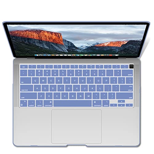 IBENZER Compatible with New MacBook Air 13 inch Case 2022 2021 2020 M1 A2337 A2179 A1932, Plastic Hard Shell Case with Keyboard Cover for Mac Retina Display with Touch ID, Serenity Blue, MMA-T13SRL+1 - color: Serenity Blue