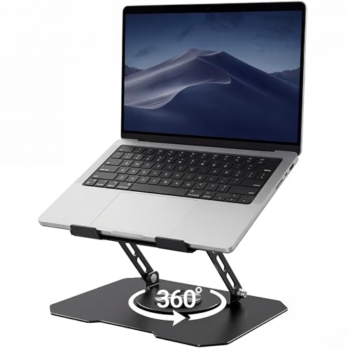 Laptop Stand for Desk, 360 Rotating Computer Riser with Adjustment Wrench, Ergonomic Laptop Riser for Collaborative, WorkFoldable & Portable Heavy Duty Stand Fit 10-16” Laptops