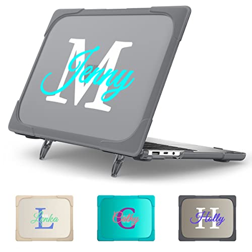 Batianda Custom Name Case for 13.5" Microsoft Surface Laptop 5 4 3 | with Metal Palm Rest, Personalized Text Design, Ergonomic Foldable Stand Holds 22lbs, TPU Bumper, Matte Hard Shell - color: Customizable, size: with Metal Palm Rest