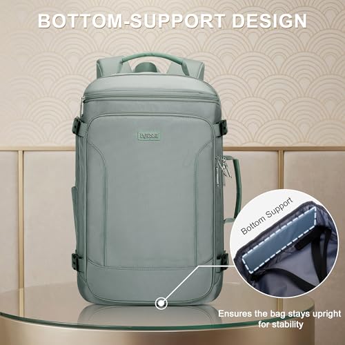 Travel Backpack Carry On Everyday Laptop Backpack Fits 16" Laptop | Flight Approved Luggage Backpack for Men Women, Suitcase-Style Main Pocket, Laptop Compartment, USB Port, for Travel, Daily - color: Grey Blue