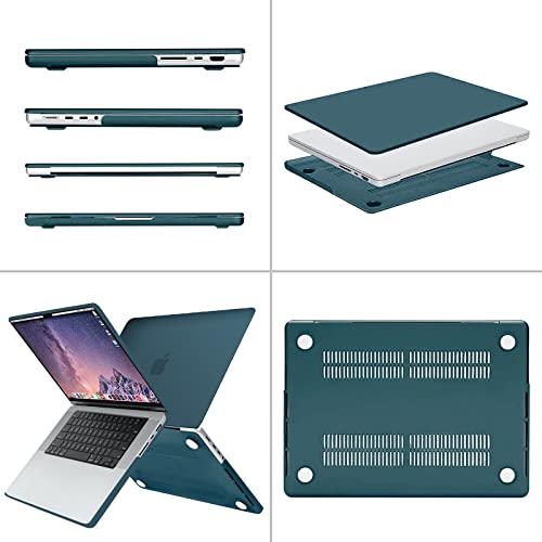 MOSISO Compatible with MacBook Pro 16 inch Case M5 M4 M3 M2 M1 2026-2021 | A3429 A3428 A3403 A3186 A2991 A2780 A2485, Protective Hard Shell Case&Keyboard Cover&Screen Film&Pouch, Deep Teal - color: Deep Teal