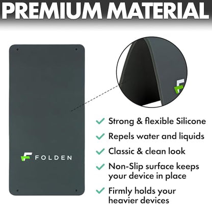 Airplane Phone Holder - Foldable Phone Stand for Plane Travel | Strong grippy silicone, 9 x 4.3 in.Tabletop Mount Desk, Plane Tray Seat back, Treadmill, Fits iPhone Cell Phone - color: Silicone, size: Large