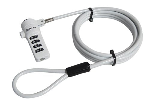 Sendt White Notebook/Laptop Combination Lock Security Cable - color: White