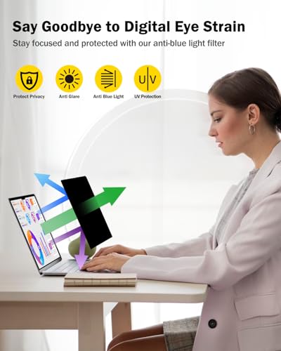 F FORITO 14 Inch 16:10 Laptop Privacy Screen Protector, 360° Anti Peeping and Anti Glare Laptop Privacy Shield Compatible with All 14" Laptops with 16:10 Aspect Ratio - size: 14 Inch Computer with 16:10 Aspect Ratio