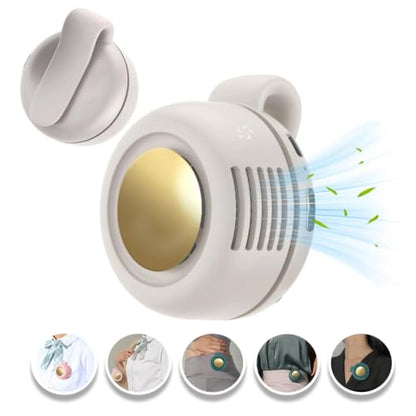 Portable Clip-On Fan, Mini USB Rechargeable 360° Rotatable Fan, Personal Fan 3-Speed Silent Mini Bladeless Fans (White) - color: 1 pack (White)
