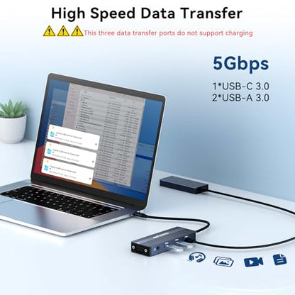 USB C Docking Station Dual HDMI Monitor Adapter 8-in-1 USB C HUB 3 Monitors Adapter with 4K HDMI +VGA +PD100W+Audio Laptop Docking Station for Dell/Lenovo/HP/Samsung/ASUS (Gary) - color: Gray
