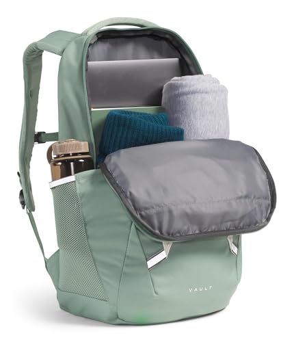 The North Face Vault Everyday Laptop Backpack, Slate Moss/Wht Dune, OSFA | Commuter Travel Bag, Water-Repellent, Spacious Main Compartment - color: Slate Moss/White Dune