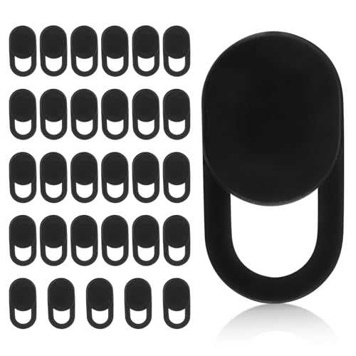 30pcs Front Camera Privacy Covers, Ultra-Thin Slide Webcam Cover for Laptop Desktop Phone Tablet Protects Your Privacy & Security (Black)