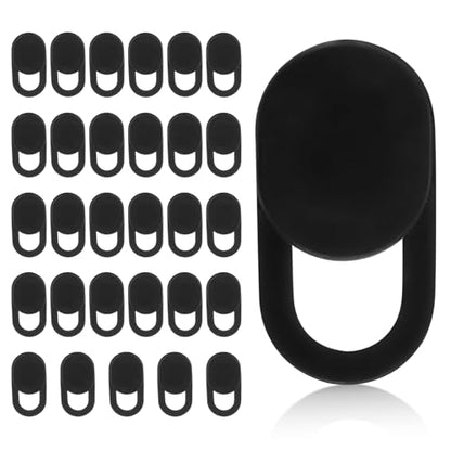 30pcs Front Camera Privacy Covers, Ultra-Thin Slide Webcam Cover for Laptop Desktop Phone Tablet Protects Your Privacy & Security (Black)