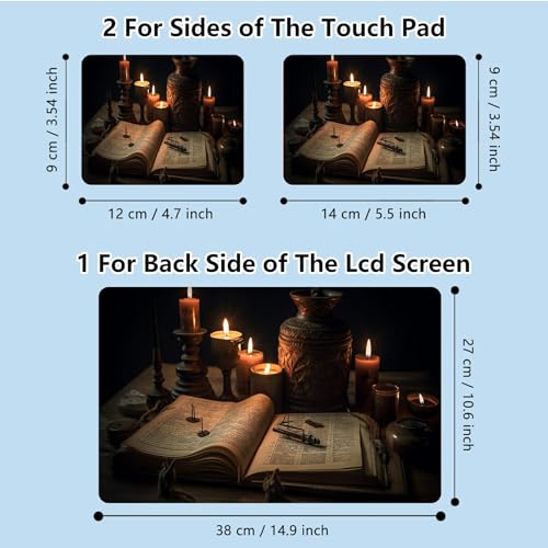 Universal Laptop Skin Sticker with 2 Wrist Pad Skins, Waterproof Scratch Resistant Vinyl Laptop Cover Decal, Cut to Fit for 11–15.6 Inch MacBook HP Dell Lenovo, Magic Book - color: Magic Book