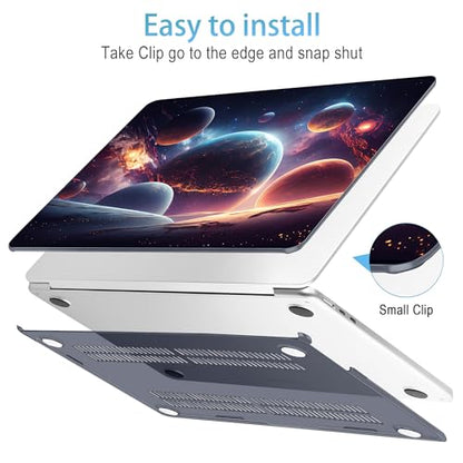 Mektron for 2026/2025/2024/2023 MacBook Air 15 INCH M5 A3448 /M4 A3241 /M3 A3114 /M2 A2941 Case, Printed Plastic Hard Shell Cover with 15.3" Liquid Retina Display Touch ID, Planets - color: Planets