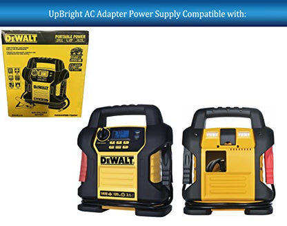 UpBright Car 12V Adapter Compatible with DEWALT DXAEJ14 DXAEPS2 1400 2800 Peak Amp 12 Volt Power Source Station 120psi Jump Starter Digital Air Compressor 12VDC Auto RV Camper Supply Battery Charger