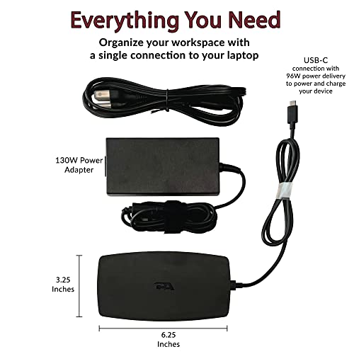 Cyber Acoustics Laptop Docking Station (DS-1000) – USB-C with Dual 4K HDMI Displays, Six USB Ports, Ethernet Port, Power for Laptop, TAA Compliant - size: DS-1000