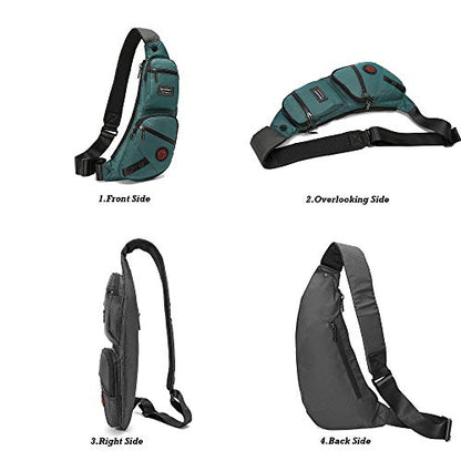 NICGID Sling Bag Chest Shoulder Backpack Crossbody Daypack for Men Women | Travel Outdoor Hiking Concealed Carry Fishing Fanny Tool Small Casual - color: Dark Green-1