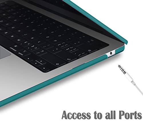 UESWILL Compatible with MacBook Air 13 inch M5 M4 M3 M2 Case 2022-2026 Model A3449 A3240 A3113 A2681, Matte Hard Shell Case Cover for MacBook Air 13.6 + Microfiber Cloth, Peacock Green - color: Peacock Green, size: MacBook Air 13" (M2 M3 M4 M5)