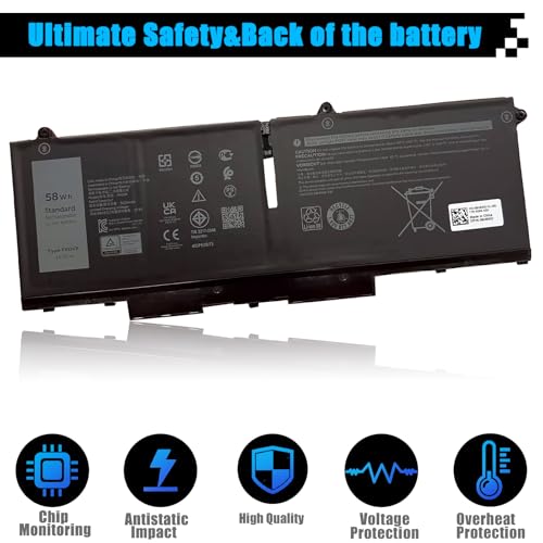 58Wh FK0VR Battery Replacement for Dell Latitude 5330 7330 7430 7530 Latitude 5330 2-in-1/7330 2-in-1/7430 2-in-1 P133G P134G P135G P136G P110F P138G P139G FKOVR 8H6WD 293F1 01VX5 404T8 51R71 8P81K - size: 9.45*3.45*0.23 inch FK0VR