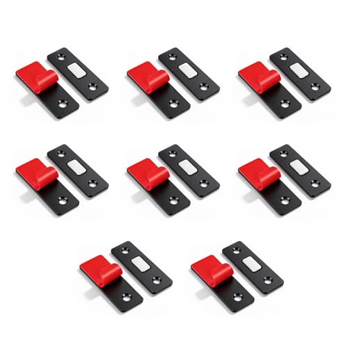 Cabinet Door Catch -8 Pack Ultra Thin Cabinet Door Magnetic Catch,Cabinet Magnets,Adhesive Drawer Latch,Cabinet Magnetic Catch,Strong Hold for Drawer Closet Door Magnetic Door Catch Closer-Black - color: Black, size: 8 Pack