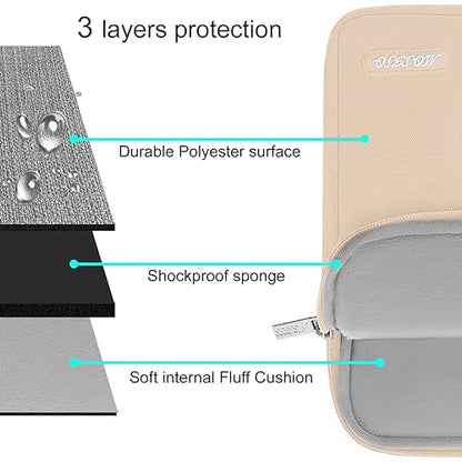 MOSISO Laptop Case 13 inch, Laptop Sleeve Bag with Pocket | Compatible with MacBook Neo A3404 2026/Air/Pro 13 M5/M4/M3/M2/M1 2026-2016, Polyester Vertical Computer Bag, Apricot - color: Apricot, size: 13 inch