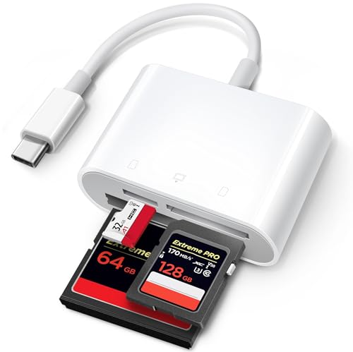 USB C SD Card Reader for iPhone 15/iPad/Mac, ChiaoPio USB C to SD CF, Type C Memory Card Adapter with Compact Flash/CF/SD/MicroSD Slots Compatible with iPad MacBook Pro/Air/Mini Mac Laptop - size: 3 Port