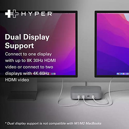 HyperDrive USB-C & Thunderbolt 4 Hub with Integrated GaN Power Source - Three Thunderbolt 4 Downstream Ports and One Upstream Port with 96W Passthrough Charging - style: 4-in-1