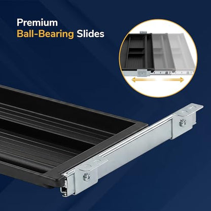 Mount-It! Under Desk Pencil Drawer | 21.25” W, Ball Bearing Slide-Out Organizer for Office Supplies, Paper & Pencils | Fits Desks Over 1” Thick, Adjustable Extension 16.25”–28” - size: 6 Inch Deep