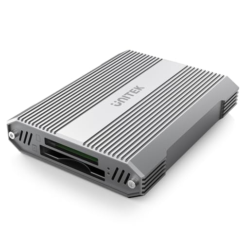 Unitek 4 in 1 CFexpress Type B Card Reader - SD4.0 UHS-II & Micro SD Card | Aluminum Card Reader with USB-A Hub 10Gbps USB 3.2 Gen 2 CFexpress Adapter for Cf Express Type B，Plug and Play
