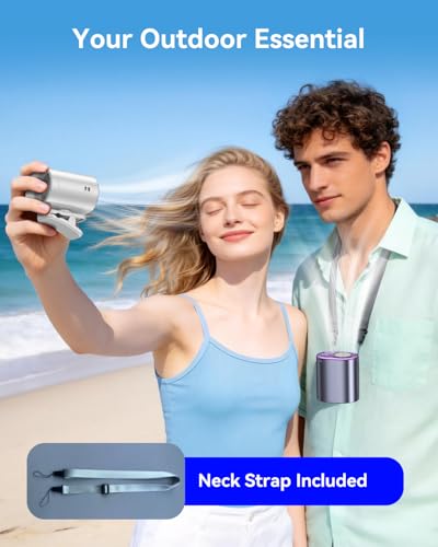 Clip-On Portable Fan with Ice Cooling, 20000 RPM Rechargeable Handheld Turbo Fan, 360° Rotating Detachable Clip, Mini Stroller Fan for Baby, Compact Travel Essentials, Summer Gifts for Women,White - color: White