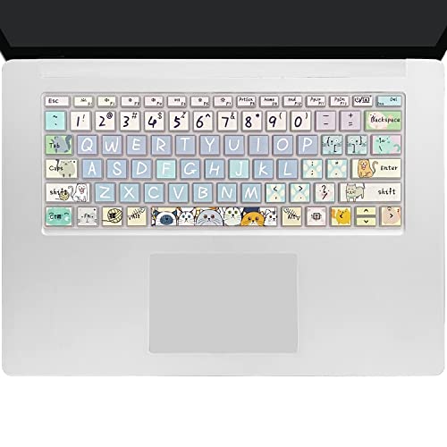 Keyboard Cover Skin for Microsoft Surface Laptop 3/4/5 13.5 & 15 Inch, Surface Laptop Studio/Studio 2 14.4", Cute Cat - color: Cute Cat