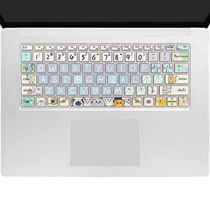 Keyboard Cover Skin for Microsoft Surface Laptop 3/4/5 13.5 & 15 Inch, Surface Laptop Studio/Studio 2 14.4", Cute Cat - color: Cute Cat