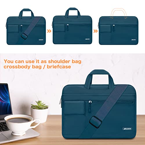 MOSISO Laptop Shoulder Bag Polyester Flapover Briefcase Sleeve Case | Compatible with MacBook Air/Pro,13-13.3 inch Notebook,Compatible with MacBook Pro 14 inch M5 M4 M3 M2 M1 2026, Deep Teal - color: Deep Teal, size: 13.3 inch