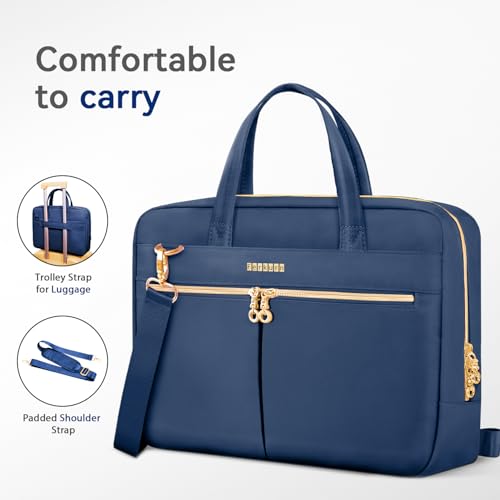Ferkurn Laptop Bag Case Women Men Computer Bag Compatible with MacBook/HP/LG/Dell, Shoulder Strap Slim Carrying Messenger Briefcase, Blue, 17-17.3 Inch - color: Blue, size: 17-17.3 inch