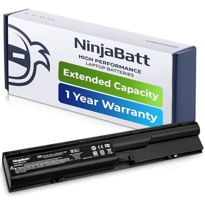 NinjaBatt Battery for HP ProBook 4540S 4530S 4440S 4430S 633805-001 | Fits 6460B PR06 PR09 HSTNN-DB2R HSTNN-IB2R HSTNN-LB2R HSTNN-OB2R 633809-001 633733-241 4730S – 6 cells 4400mAh 10.8V - size: HP 4540S 4530S 4440S