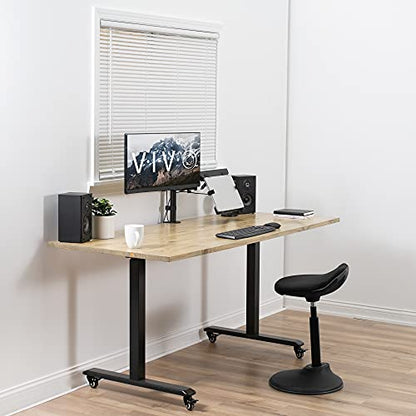 VIVO Steel Universal Full Motion Pole Mount Laptop Holder Arm with Removable 75mm and 100mm VESA Plate, Fits 10 to 15.6 inch Laptops, Black, MOUNT-PL1A-LAP3